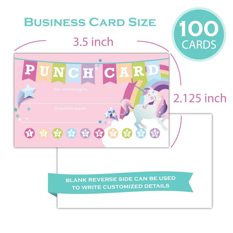 Gooji Punch Cards 100 Pack Incentive Loyalty Reward Card for Teacher, Behavior Punch Cards for Kids, Homeschool Classroom Supplies for Motivation, Business 3.5 inch x 2 inch - Image 2